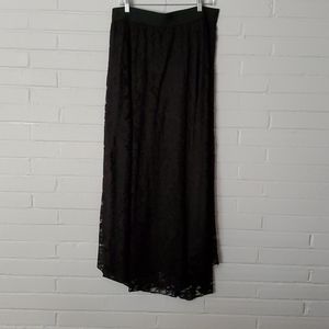 LulaRoe lace overlay black maxi skirt